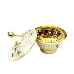 Alternative view of Räucherschale Antik – Messing-Räuchergefäß mit Gitter & Deckel (Ø 8 cm, H 8 cm) für traditionelle Räucherrituale | Evomina
