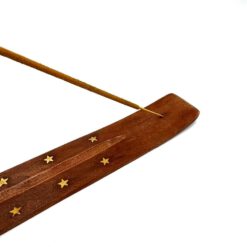 Alternative view of Räucherstäbchenhalter aus Holz – 28 cm lang mit Sternen für ein stimmungsvolles Ambiente