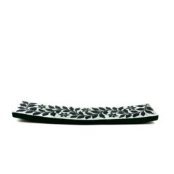 Alternative view of Räucherstäbchenhalter – Schwarzer Speckstein mit Pflanzenmuster (25 x 5 cm) für Meditation & Entspannung | Evomina